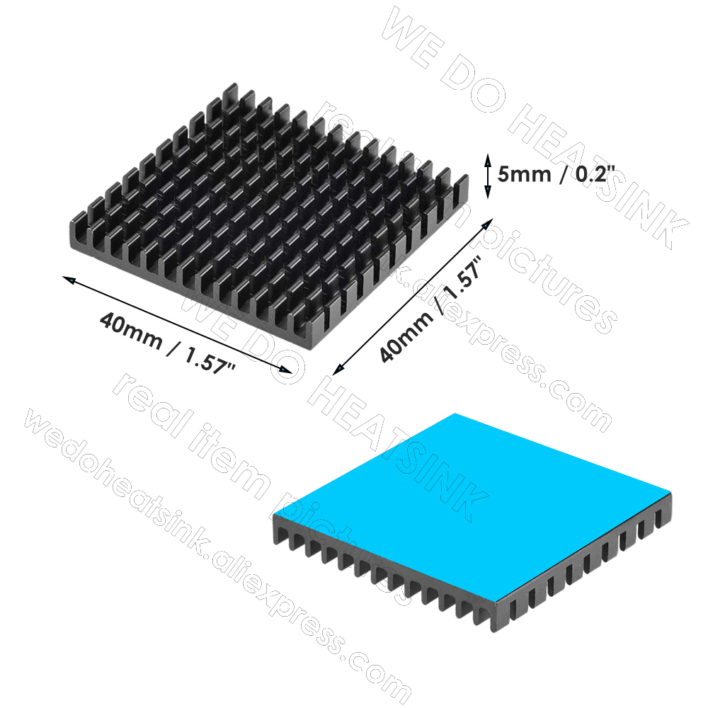 40x40x5mm 블랙 히트싱크 1.57 X 1.57  - Gpu Cooler 리뷰 및 가격